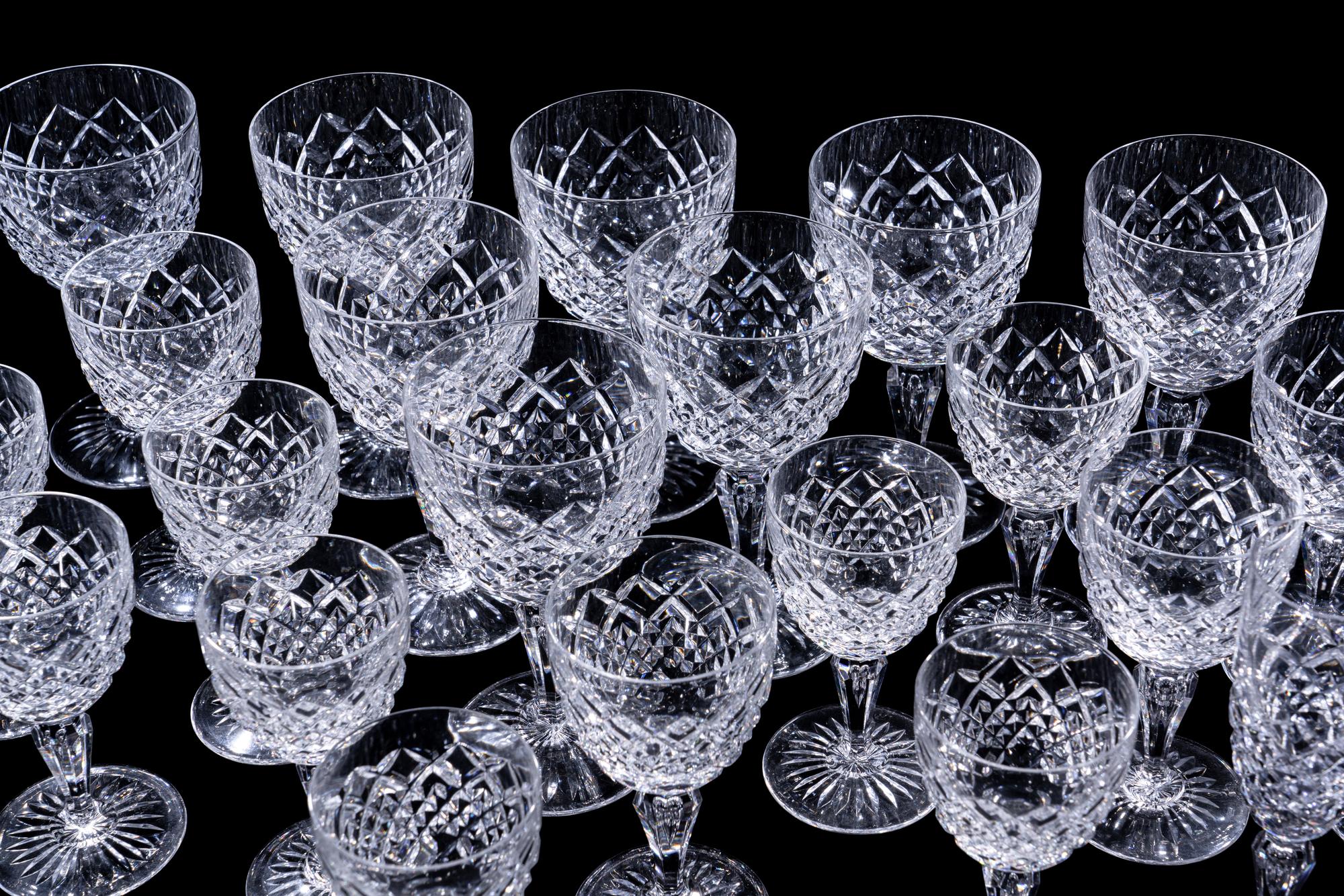A Val St. Lambert Cut Glass Stemware Service