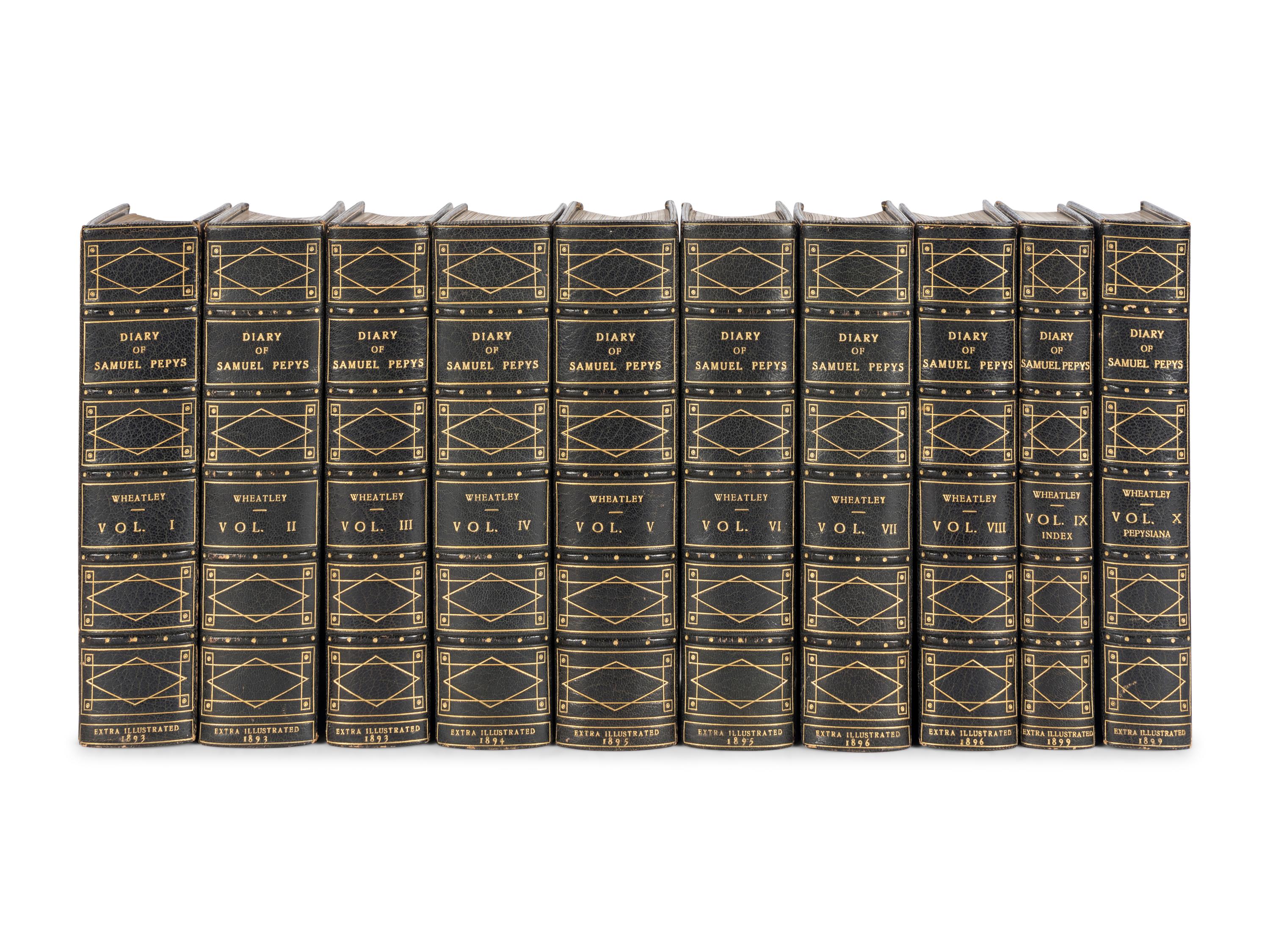 PEPYS, Samuel (1633-1703). The Diary of Samuel Pepys . Henry B. Wheatley, editor. London & Cambridge: George Bell & Sons, and Deighton Bell & Co., 1893-1899.