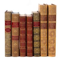 [BINDINGS]. A group of 5 works in fine bindings, two with fore-edge paintings.