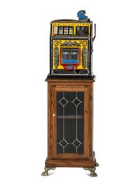 A 1 Cent Treasury Twin Jackpot Slot Machine on Stand