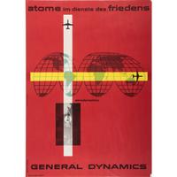 An Erik Nitsche Poster for Atome im Dienste des Friedens Aerodynamics General Dynamics, 1955