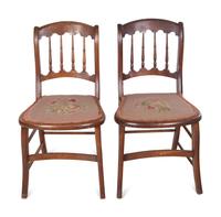 A Set of Four Victorian Walnut Side Chairs and a Pair of Classical Style Side Chairs