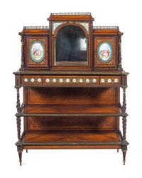 A Napoleon III Porcelain Inset and Gilt Metal Mounted Desk