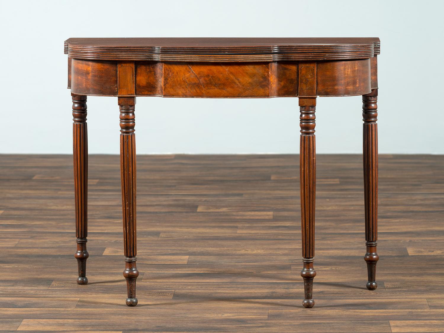 A Federal Inlaid Mahogany Card Table