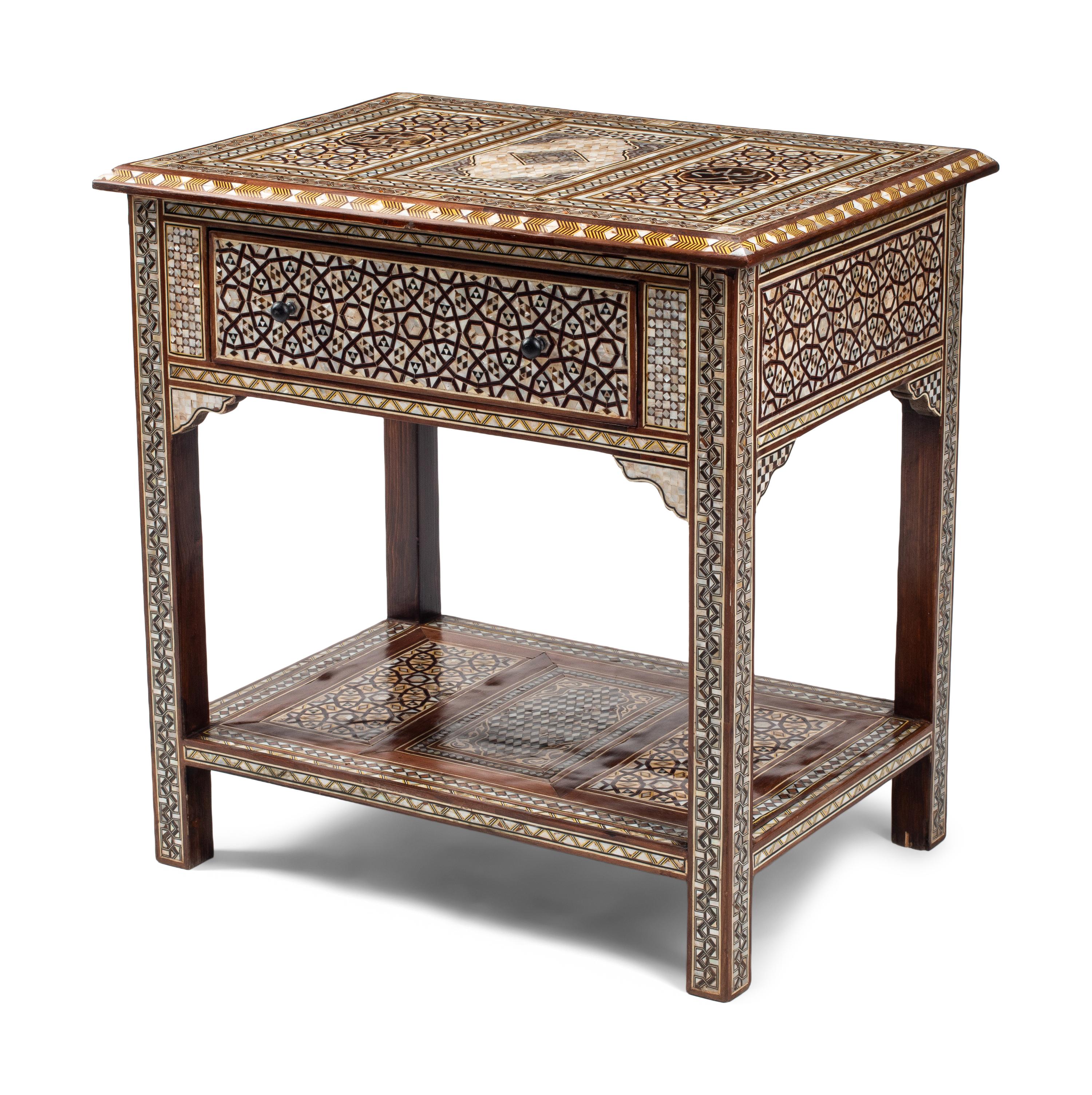 A Levantine Mother-of-Pearl Marquetry Side Table
