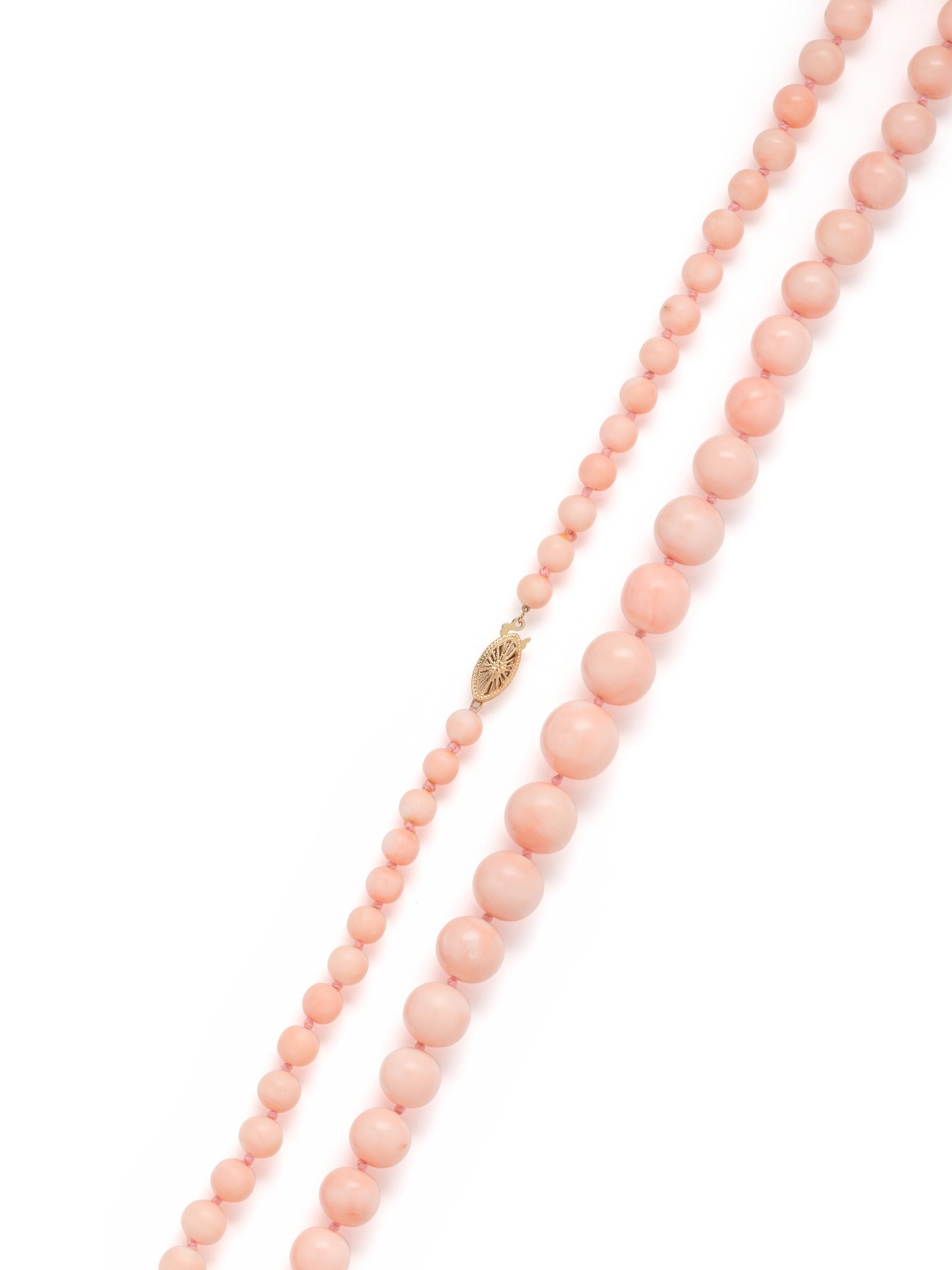 ANGEL SKIN CORAL BEAD NECKLACE