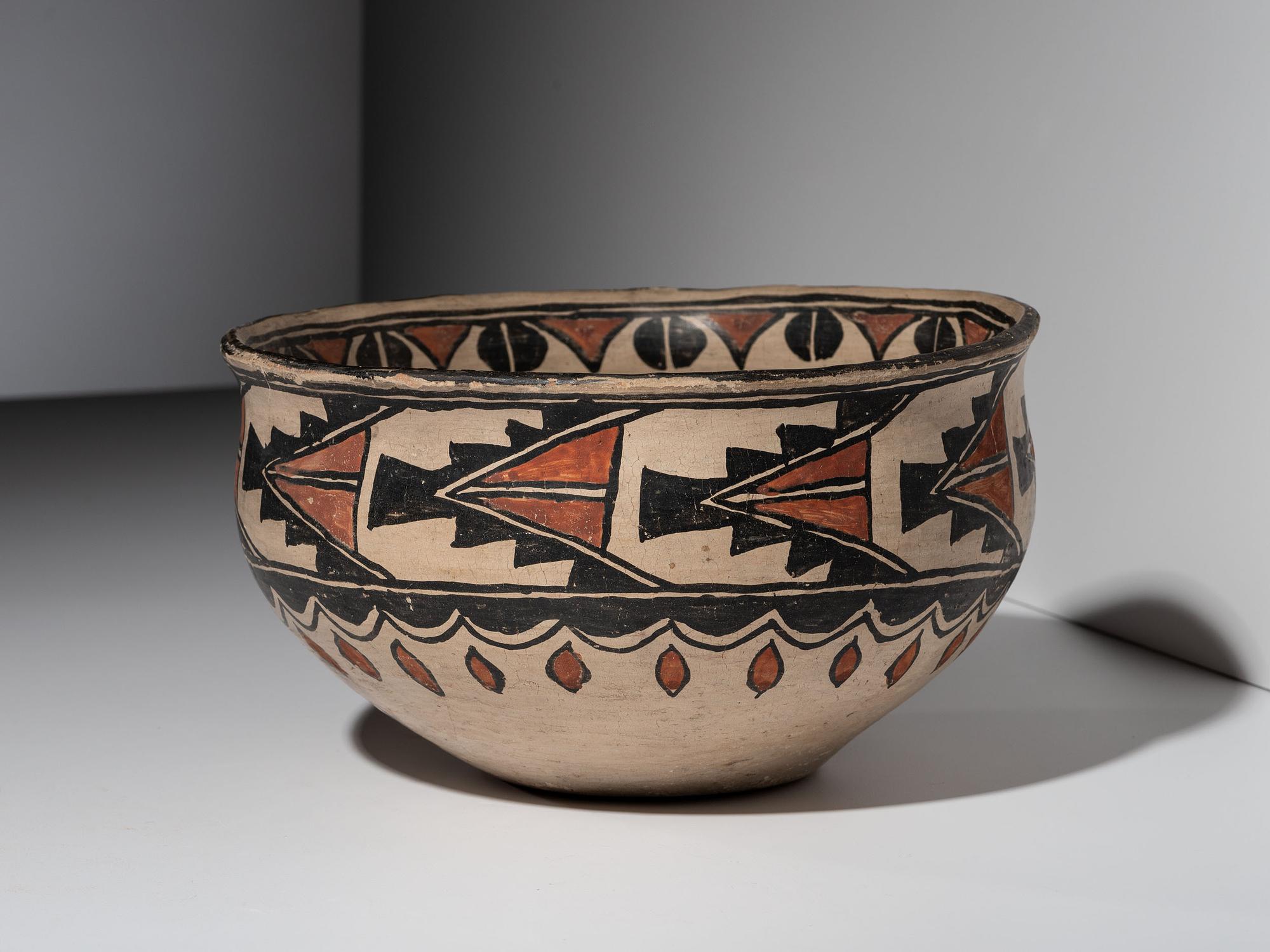 San Ildefonso Polychrome Pottery Bowl
