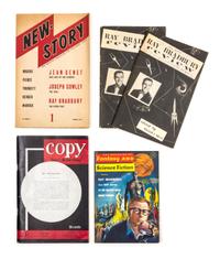 BRADBURY, RAY. 4 short storeies (in 3 mags) [The Other Foot; The Handler; To The Chicago Abyss; Pheonix]. With 2 signed Bradbury Review