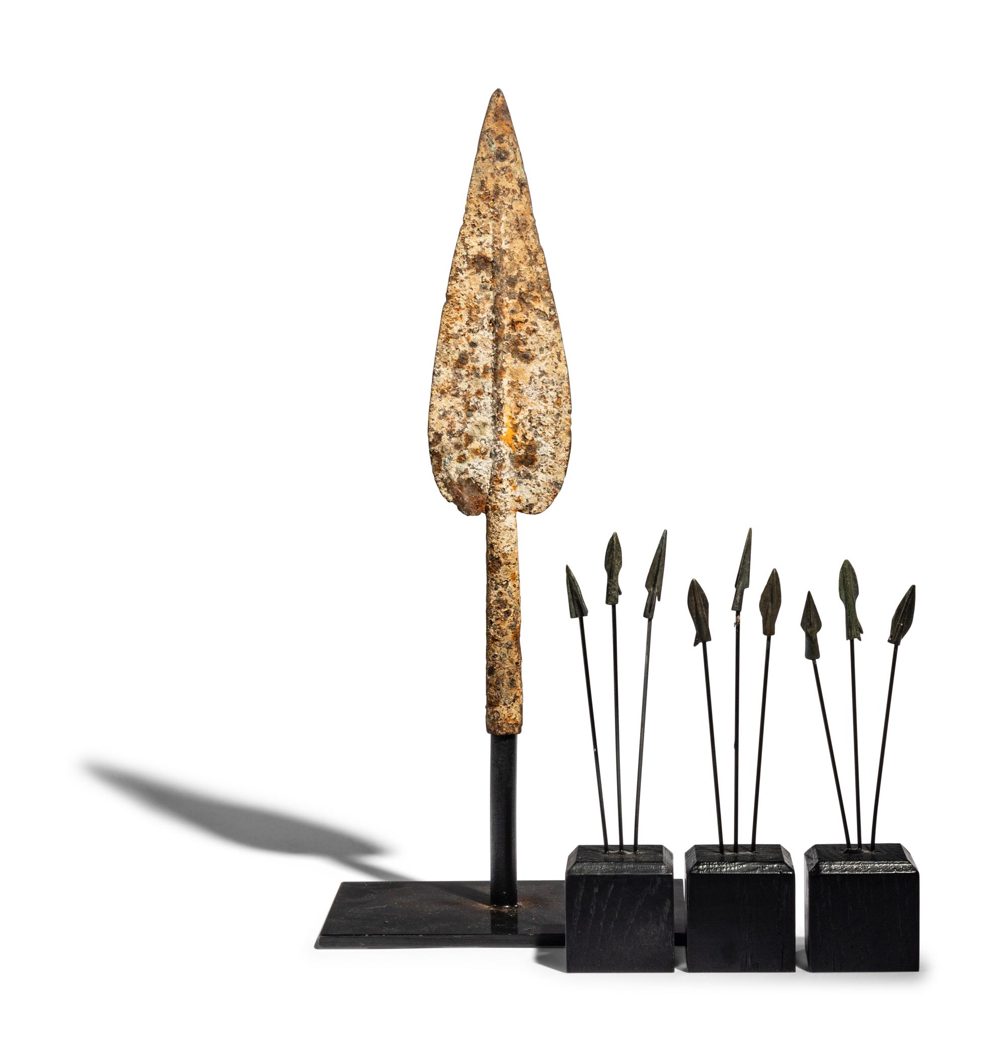 Ten Greek and Near Eastern Bronze Spearheads