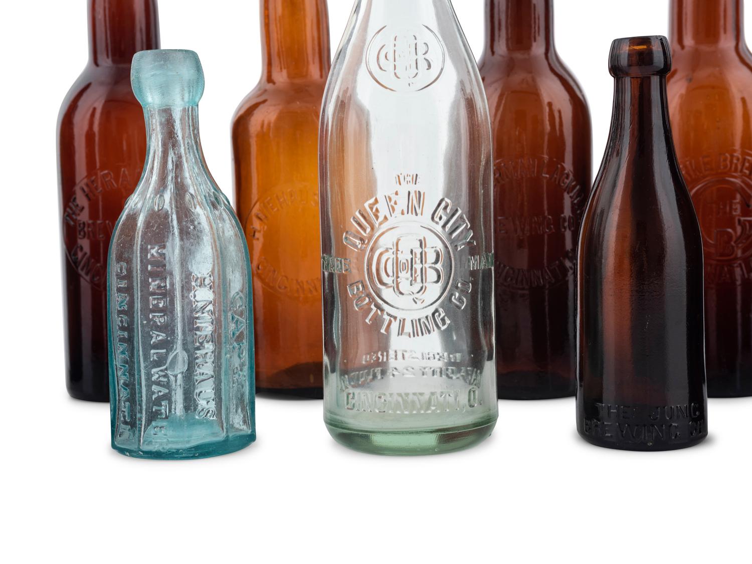 Fifteen Cincinnati Brewery and Mineral Water Bottles