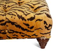 A Victorian Style Button-Tufted Mahogany Ottoman