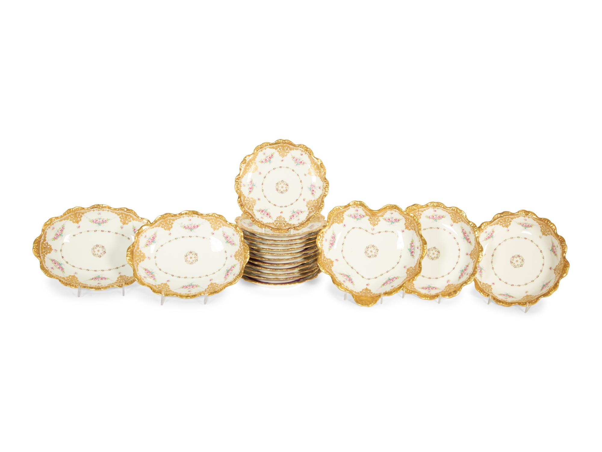 A Limoges Porcelain Dessert Service