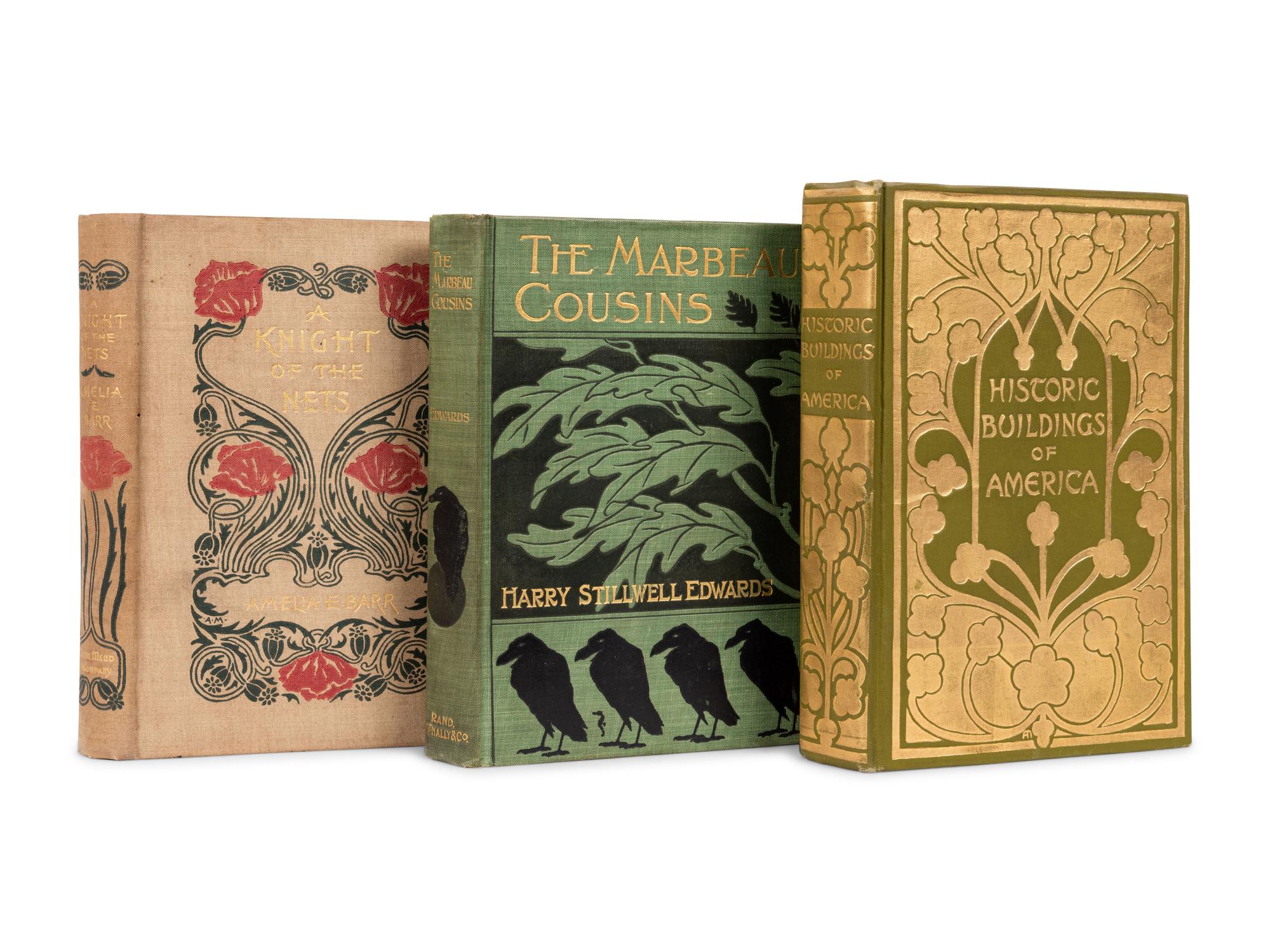 [PUBLISHER'S TRADE BINDINGS - AMERICAN]. A group of 3 bindings designed by Alice Morse and W. H. Denslow.