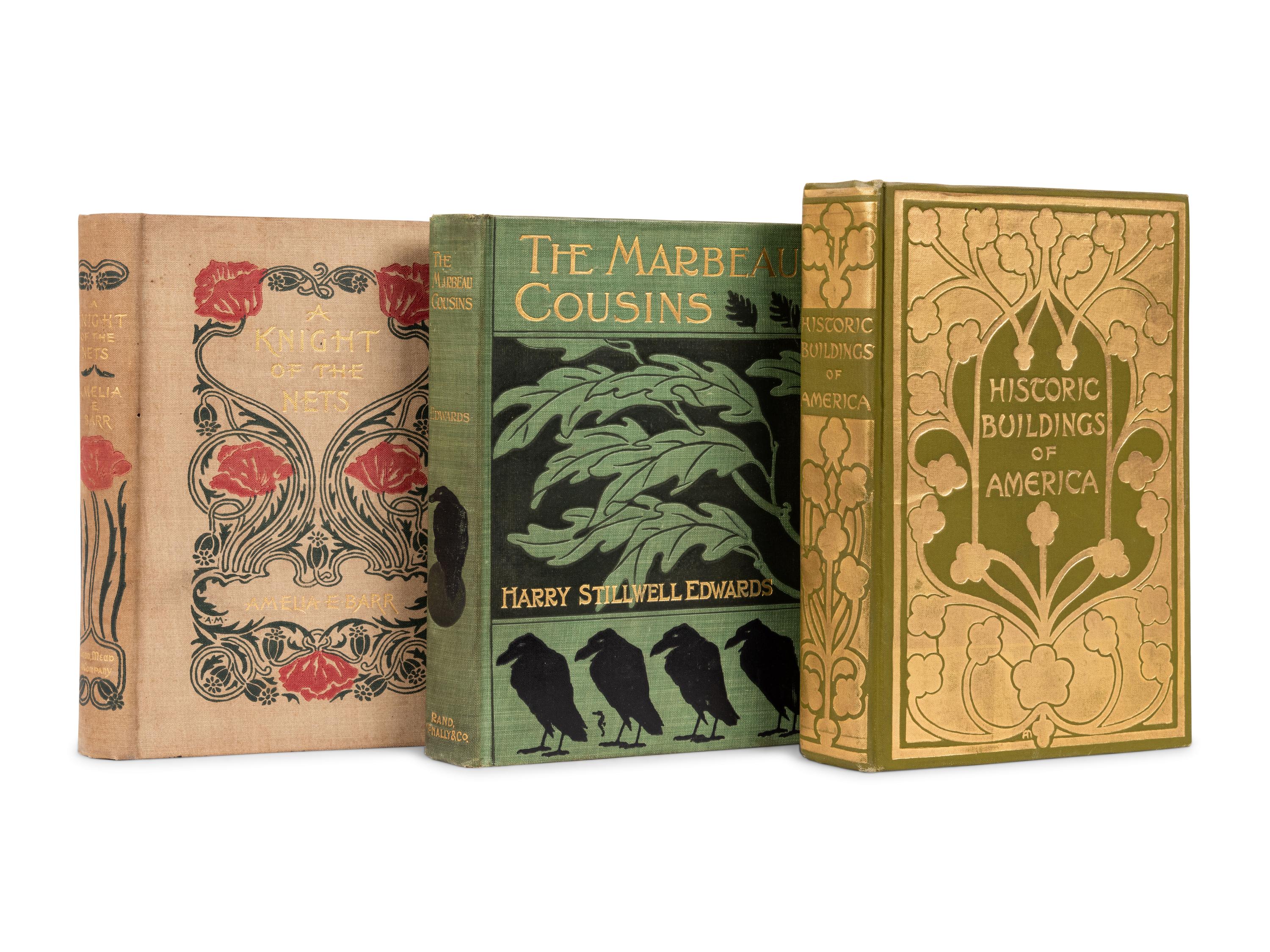 [PUBLISHER'S TRADE BINDINGS - AMERICAN]. A group of 3 bindings designed by Alice Morse and W. H. Denslow.