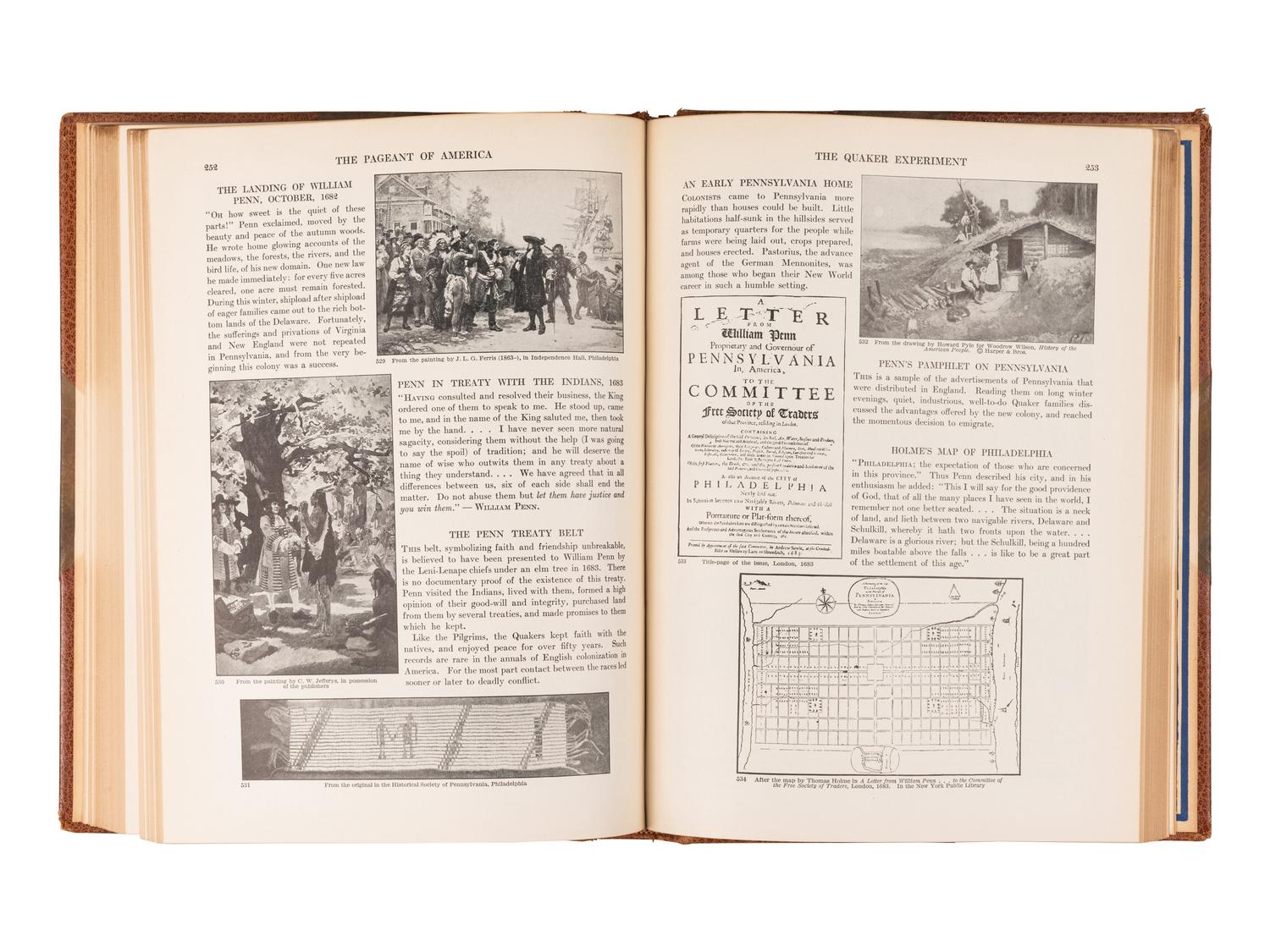 [BINDINGS & SETS]. GABRIEL, Ralph Henry (1890-1987), editor. The Pageant of America a Pictorial History of the United States . New Haven, CT: Yale University Press, 1925-1929.