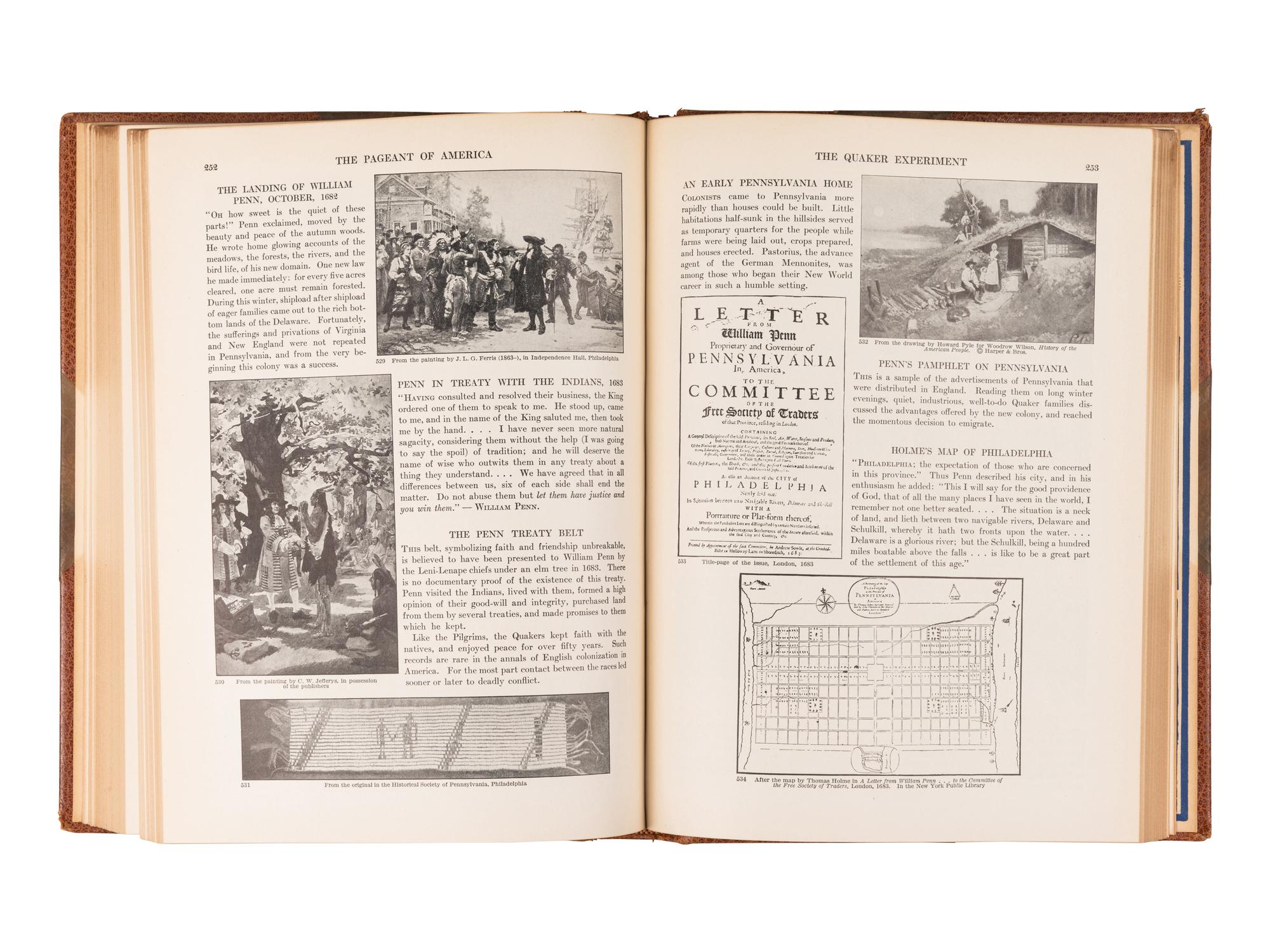 [BINDINGS & SETS]. GABRIEL, Ralph Henry (1890-1987), editor. The Pageant of America a Pictorial History of the United States . New Haven, CT: Yale University Press, 1925-1929.