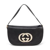 Gucci, Britt Flap Bag in Black Leather