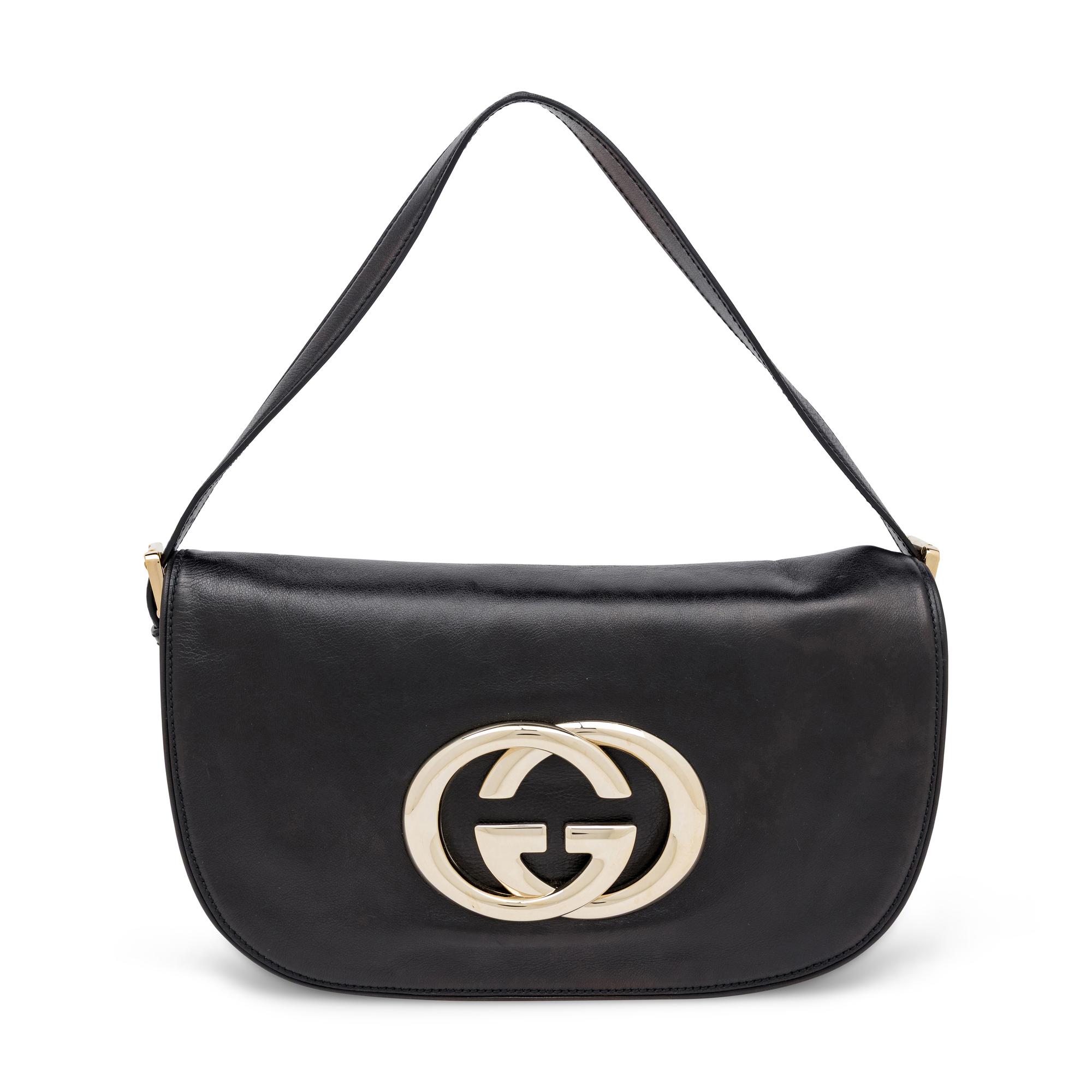 Gucci, Britt Flap Bag in Black Leather