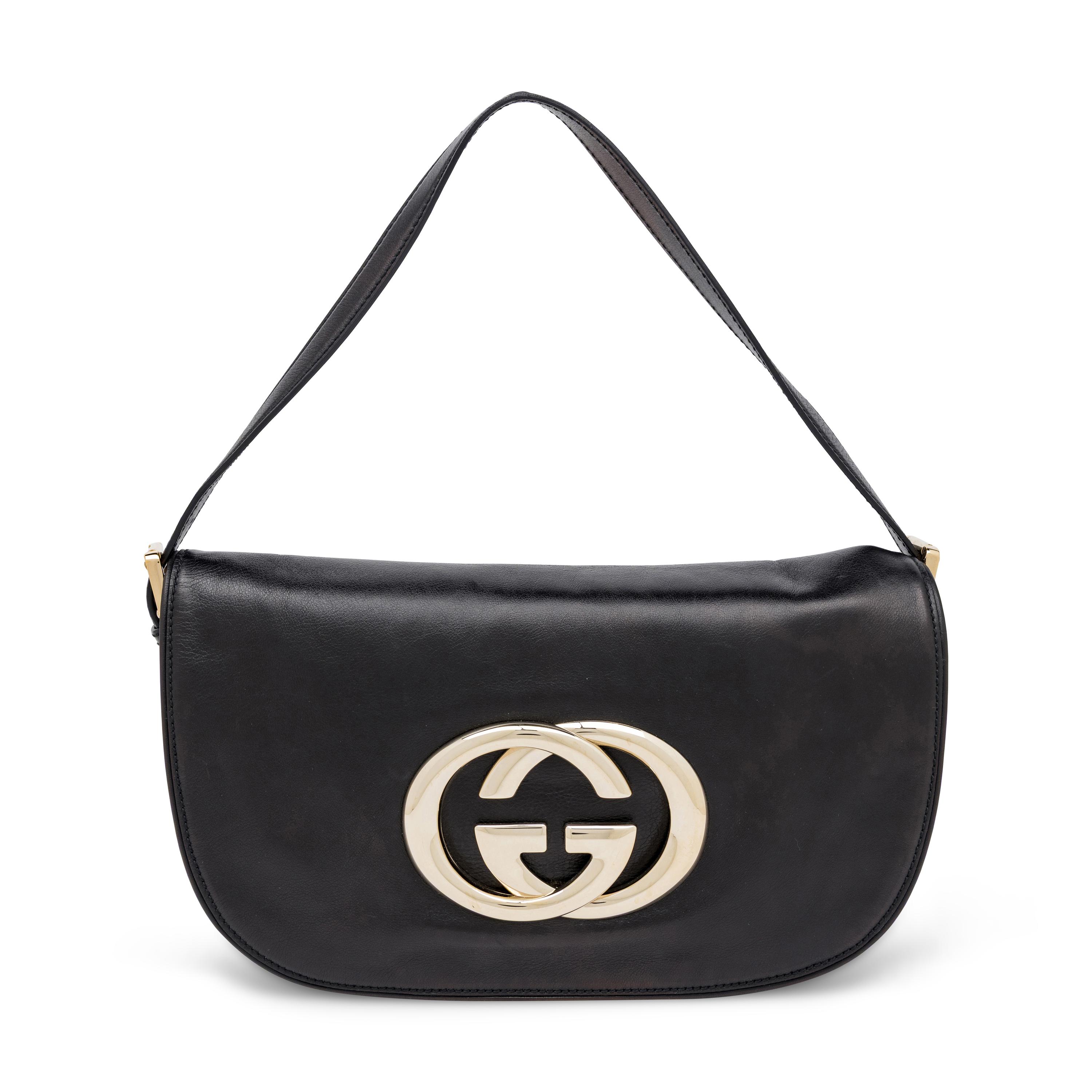 Gucci, Britt Flap Bag in Black Leather