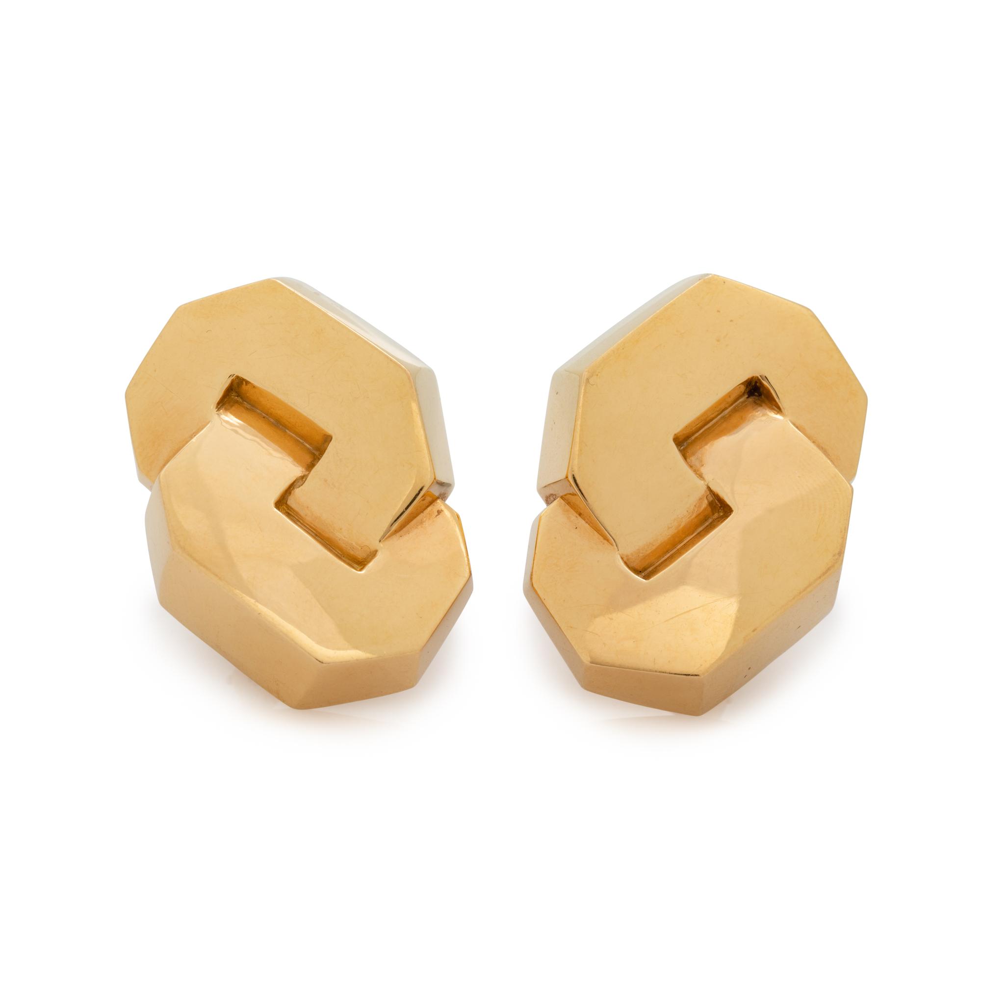 TURI, YELLOW GOLD EARCLIPS
