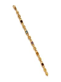 COLLECTION OF YELLOW GOLD AND MULTIGEM JEWELRY