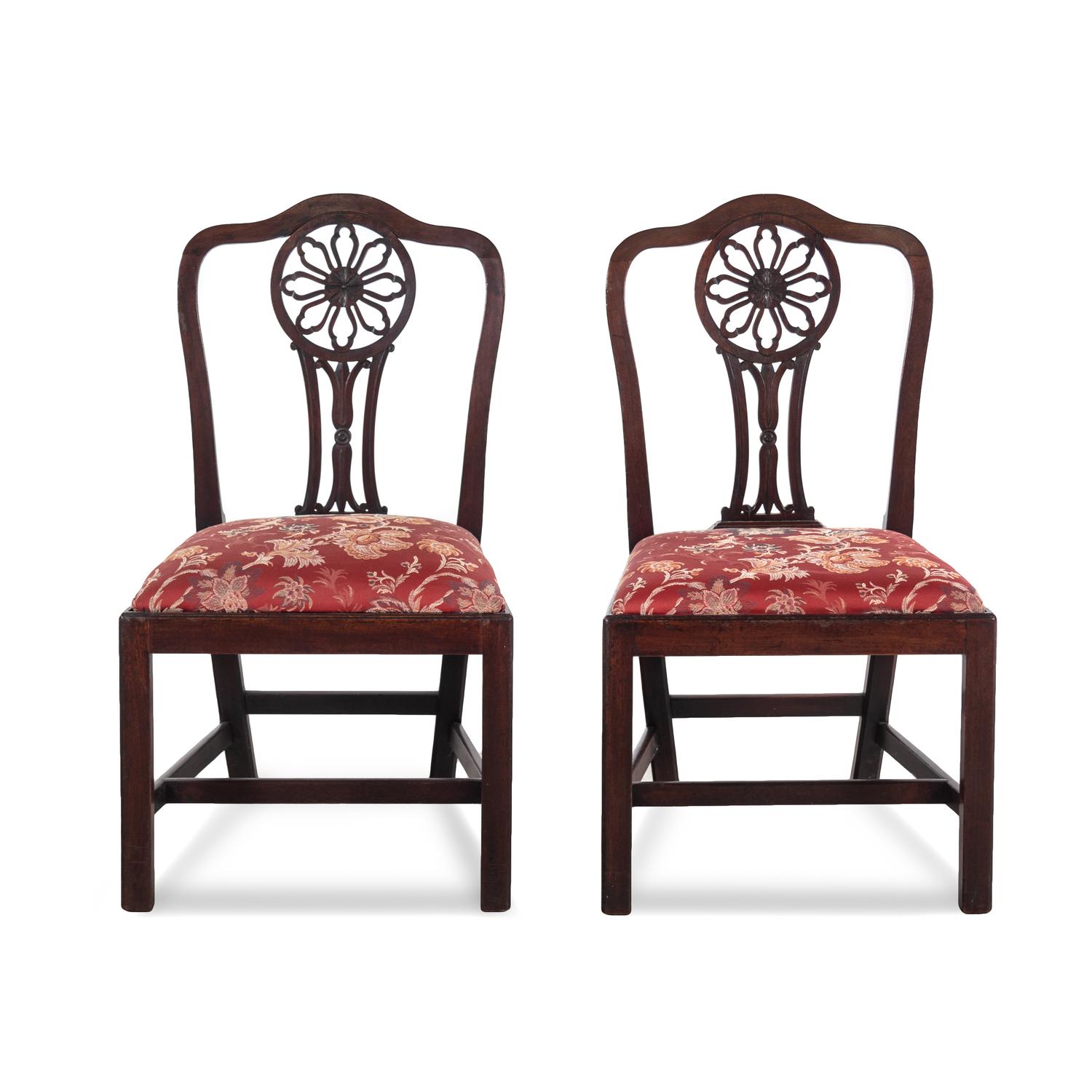 A Pair of George III Style Mahogany Side Chairs