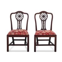 A Pair of George III Style Mahogany Side Chairs