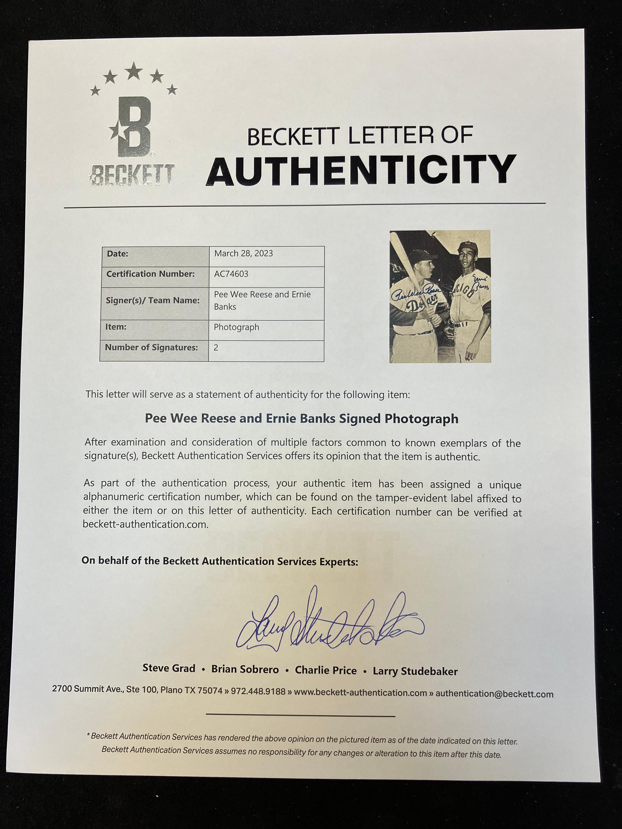 A Group of Dual Signed Baseball Hall of Fame Photographs (Beckett Authentication Services Letters)