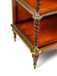 A Louis XVI Style Gilt-Bronze and Porcelain-Mounted Amboyna Bonheur du Jour — 19TH CENTURY