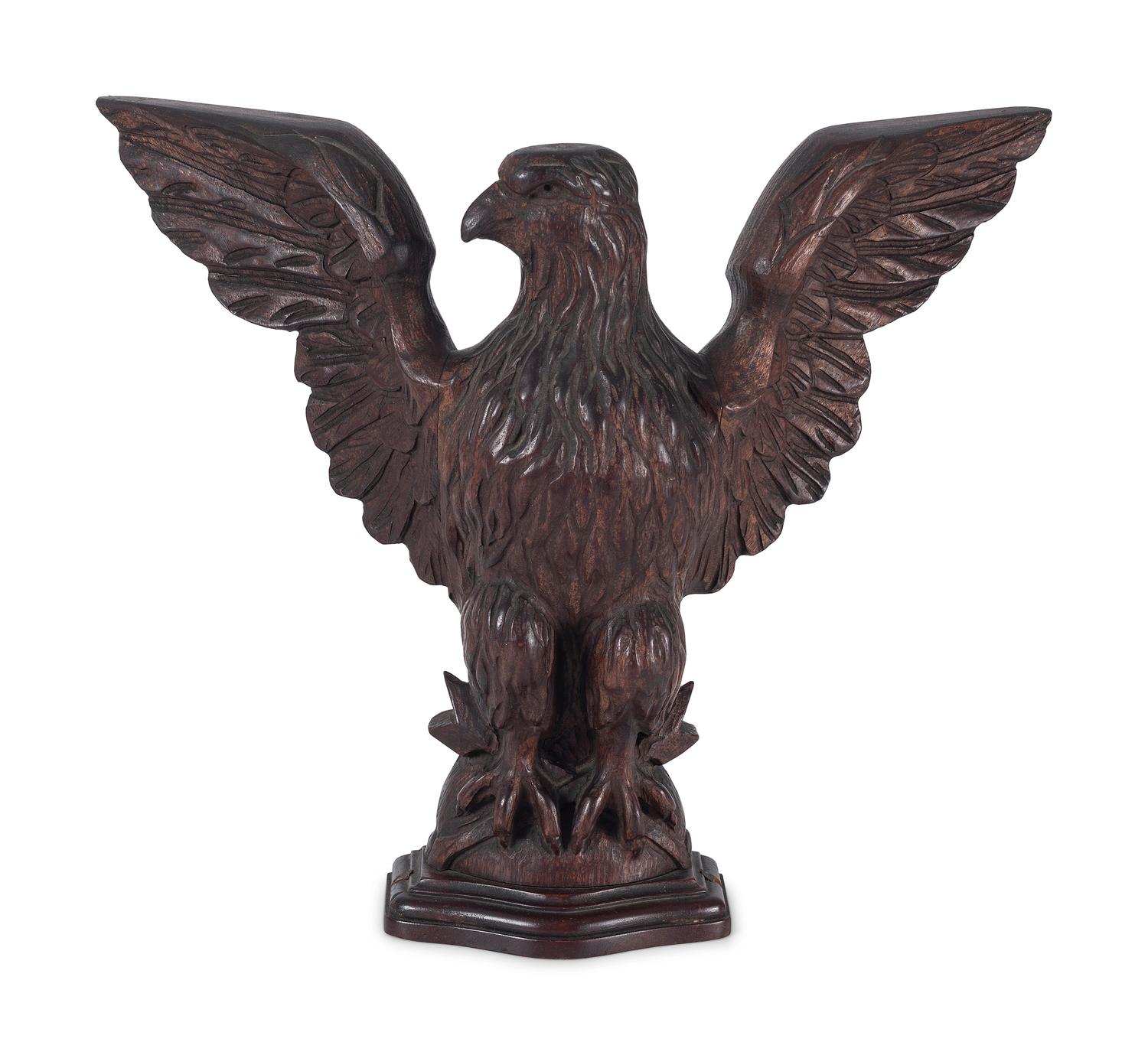 Three Carved and Polychrome Painted Wood Eagles