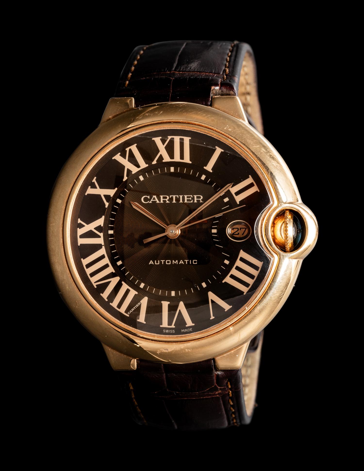 CARTIER, 18K ROSE GOLD 'BALLON BLEU' DATE WATCH