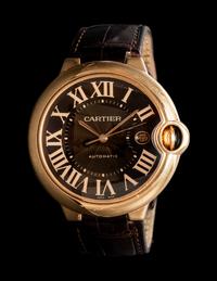 CARTIER, 18K ROSE GOLD 'BALLON BLEU' DATE WATCH