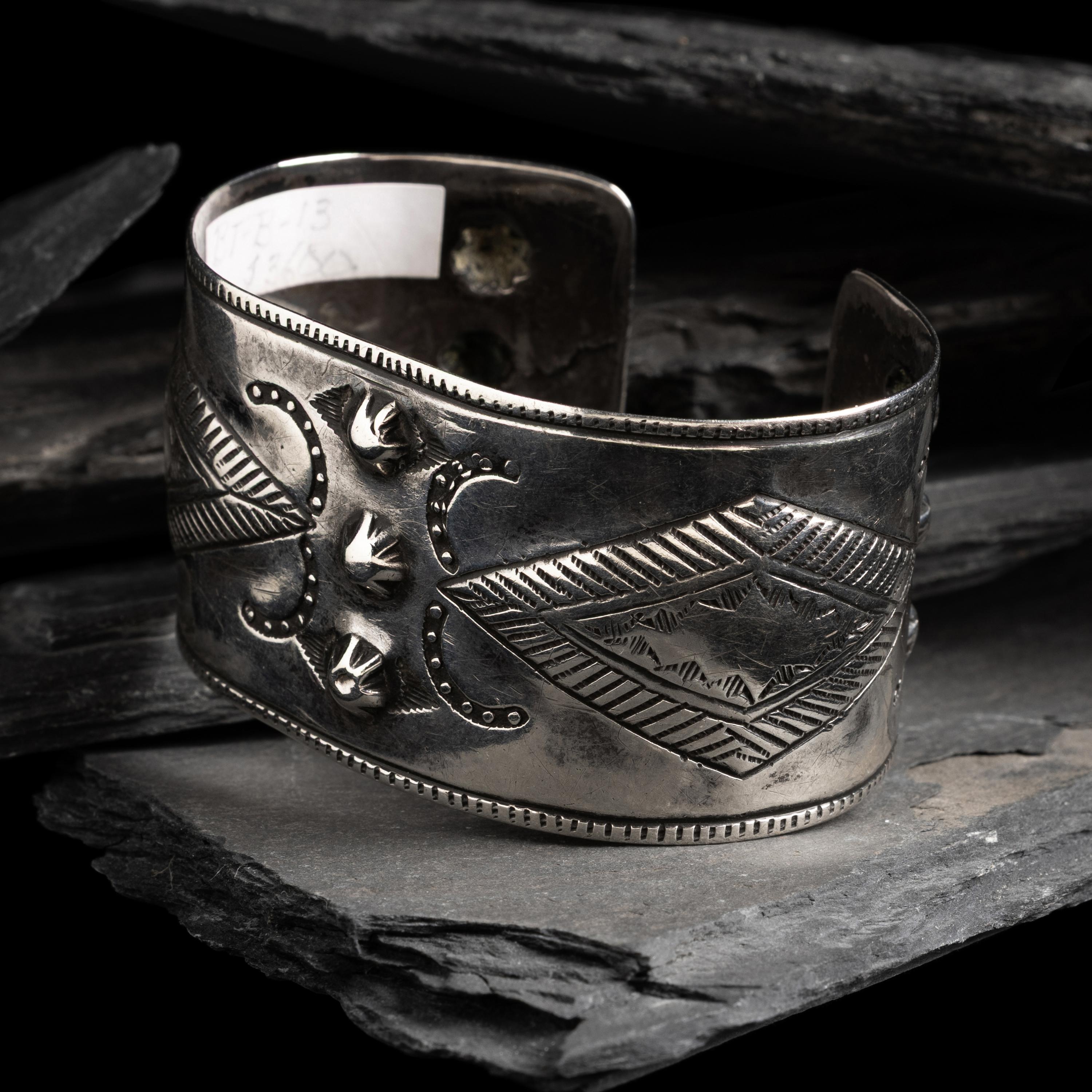Early Navajo Stamped Ingot Cuff Bracelet
