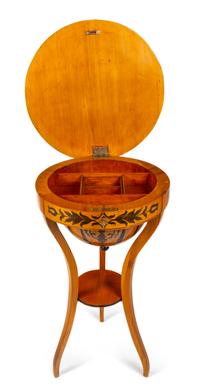 A Biedermeier Marquetry Sewing Table — 19TH CENTURY