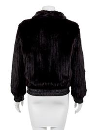 Black Leather and Mink Reversible Bomber Style Jacket,1990-2000's