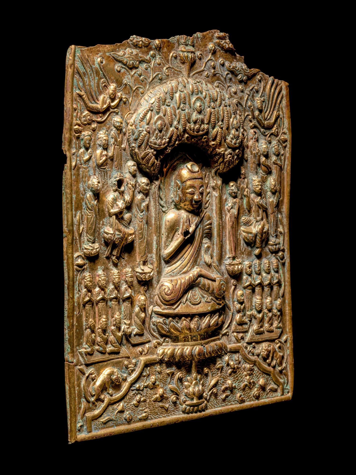 A Gilt-Copper Repoussé 'Buddhist' Votive Plaque