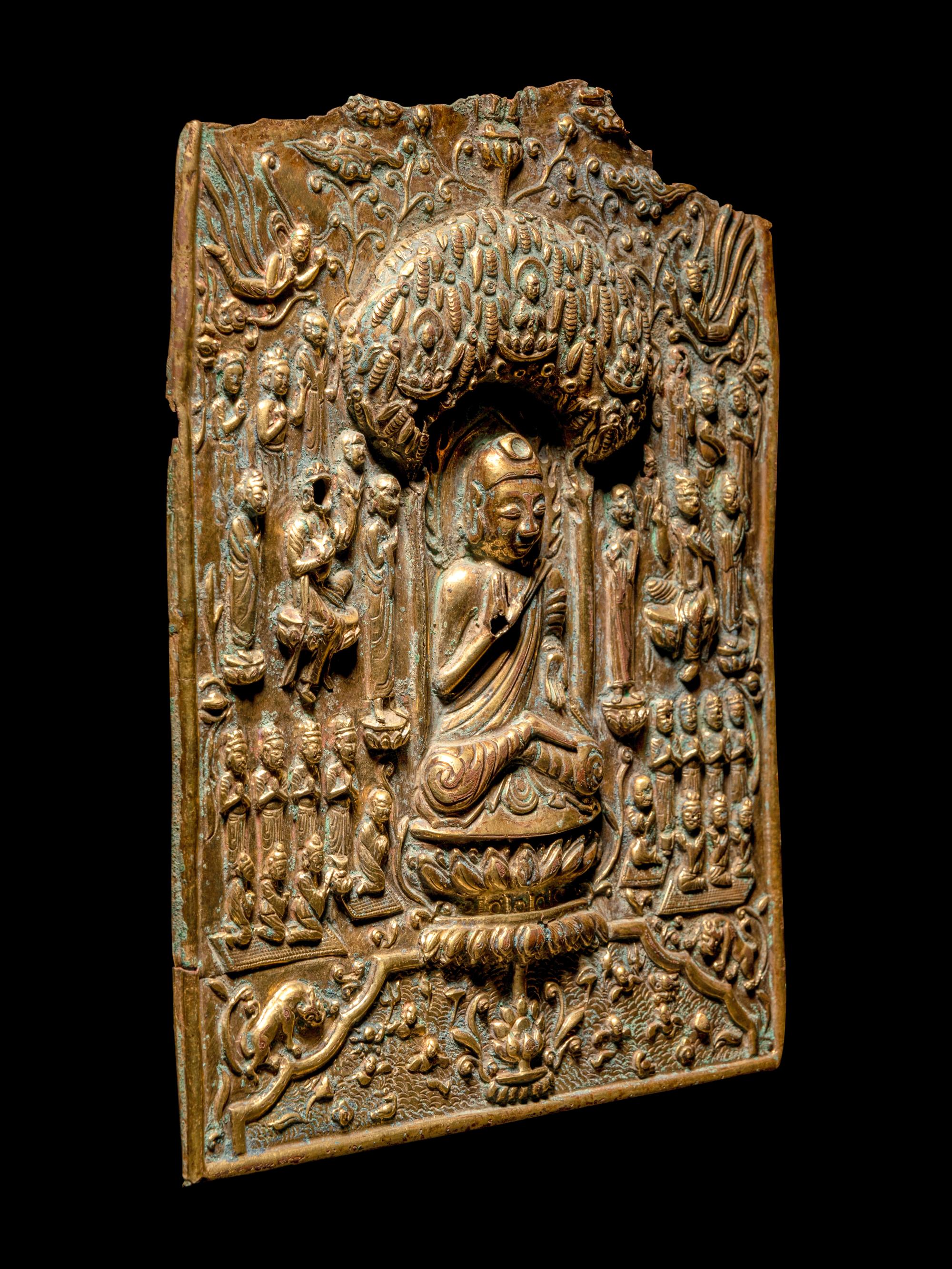 A Gilt-Copper Repoussé 'Buddhist' Votive Plaque