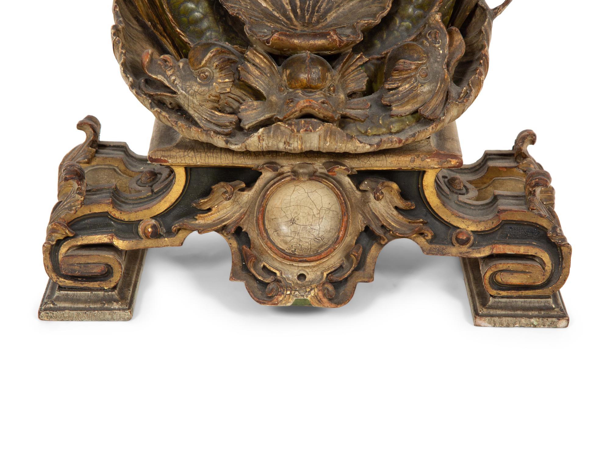 A Continental Carved Giltwood Pocket Watch Stand