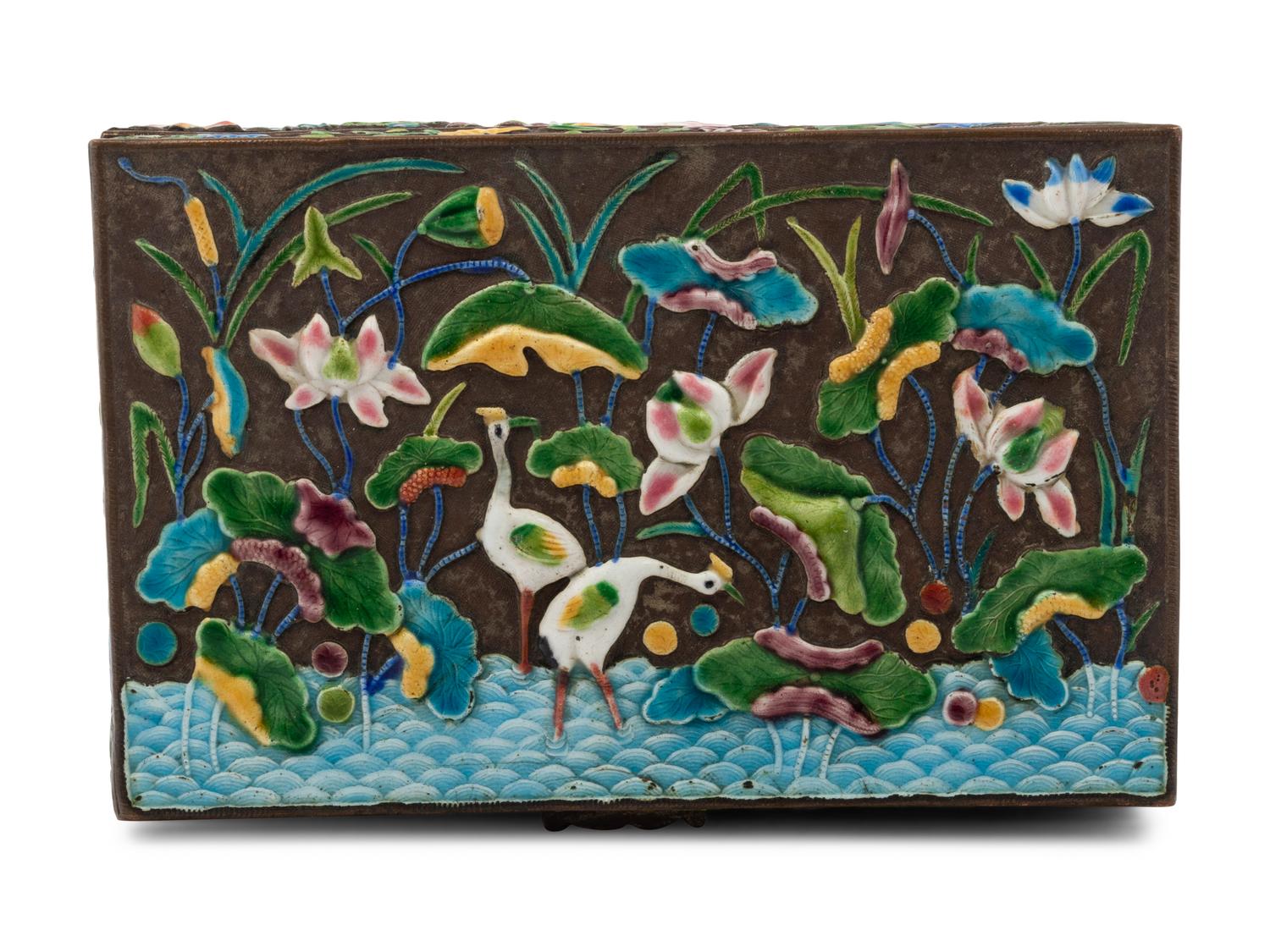 13 Chinese Enamel on Metal and Porcelain Boxes