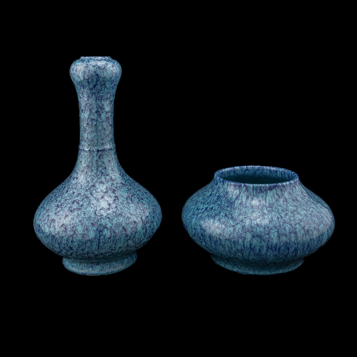 Two Chinese Robin's Egg Porcelain Vessels