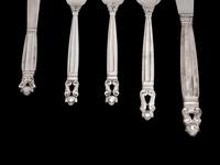 A Georg Jensen Silver Flatware Service, Acorn Pattern
