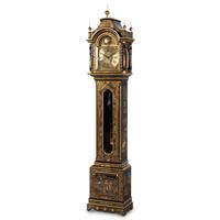 A Black and Gilt-Japanned Longcase Clock