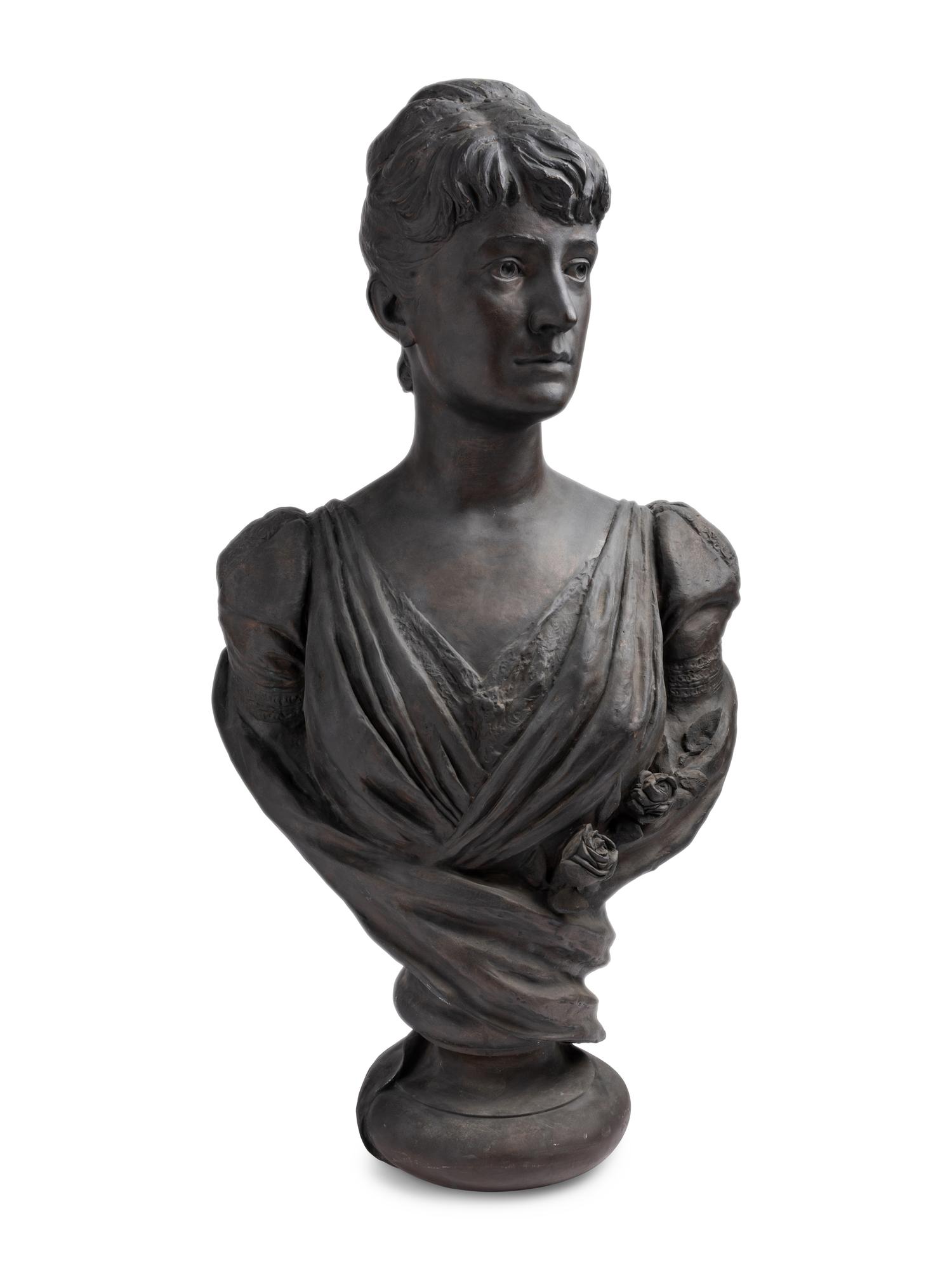 Bronze Bust of Bertha Palmer Made by The Henry-Bonnnard Bronze Company, 1887