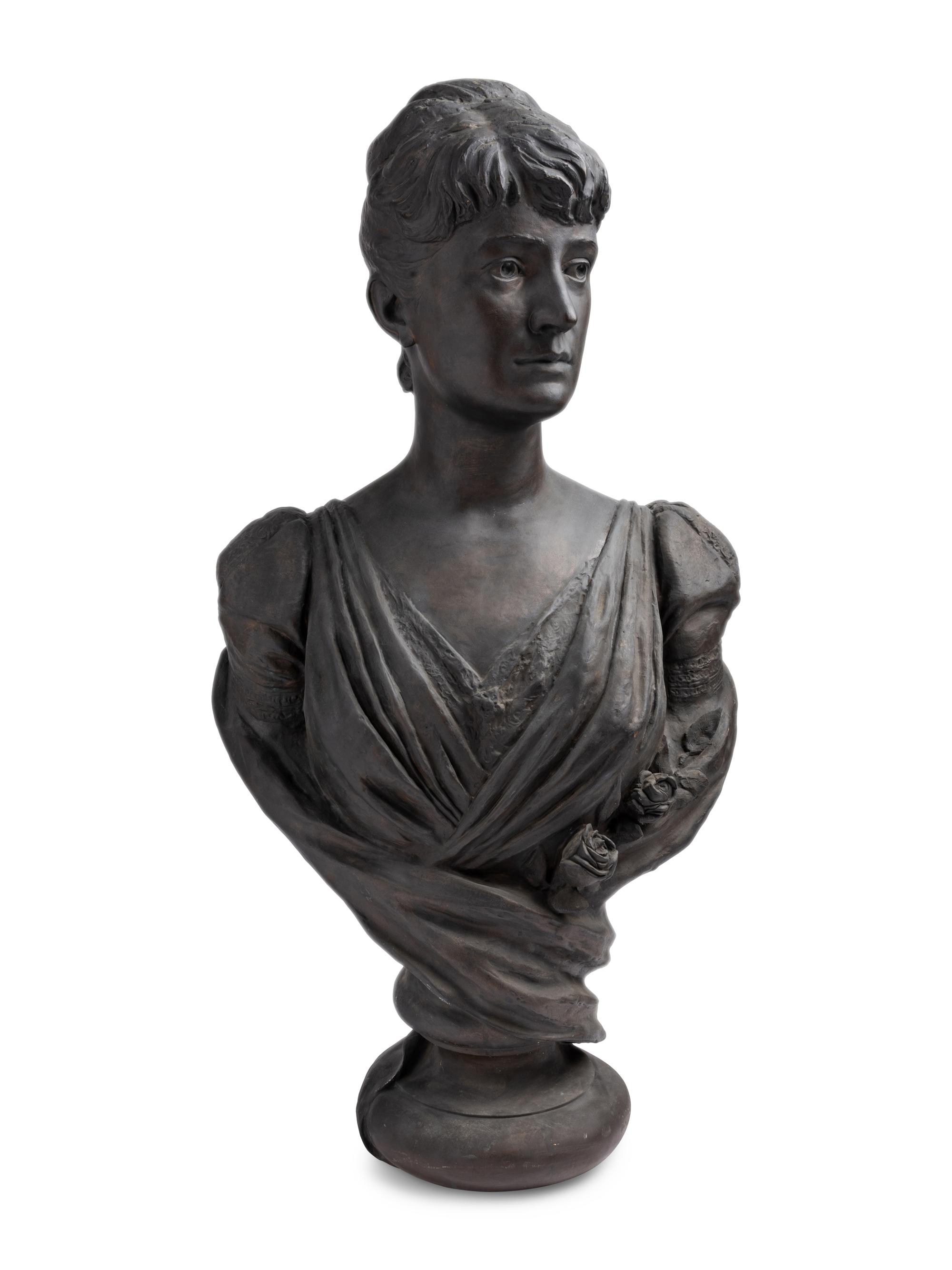 Bronze Bust of Bertha Palmer Made by The Henry-Bonnnard Bronze Company, 1887