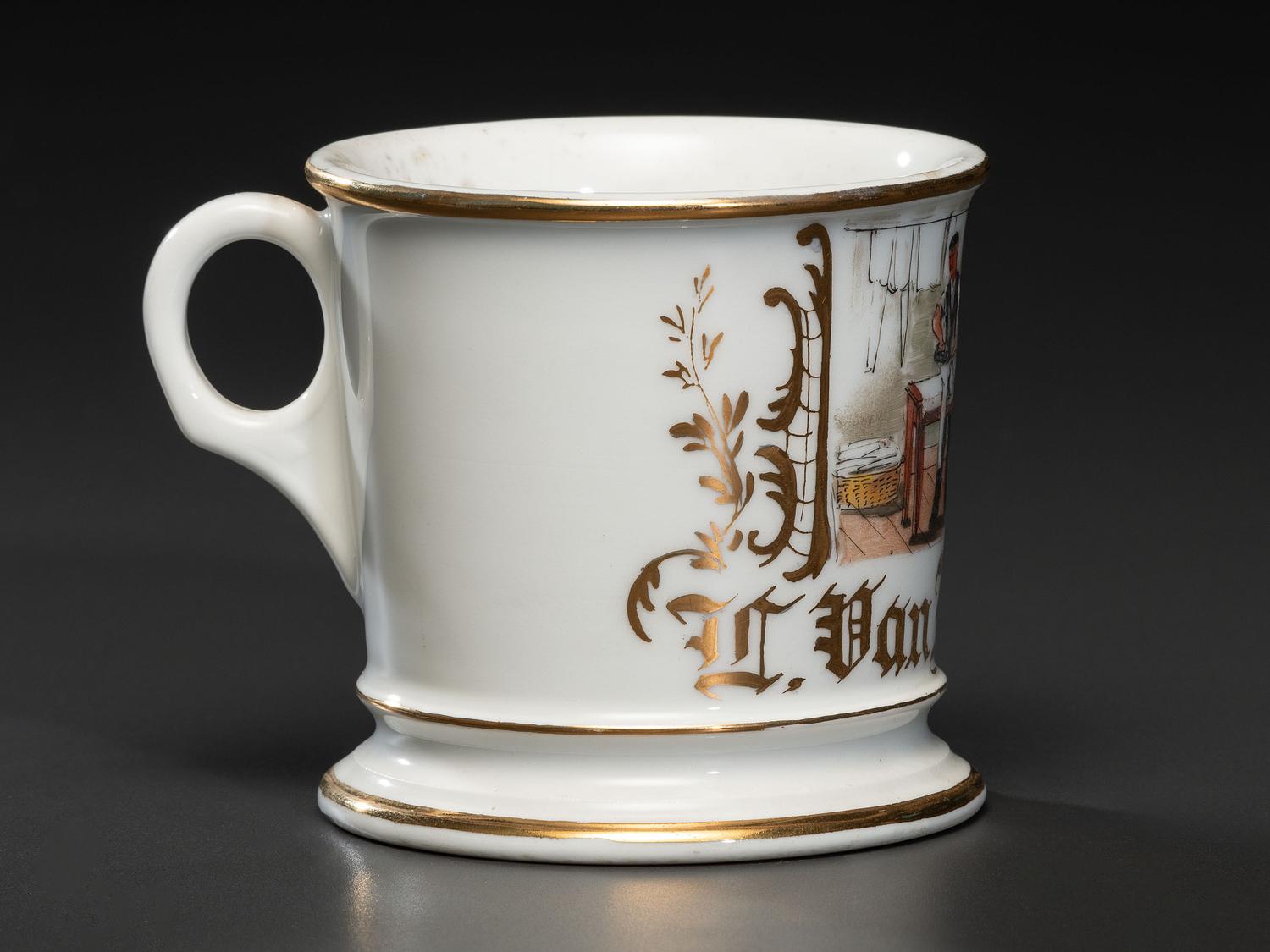 A Launderer's Porcelain Occupational Shaving Mug