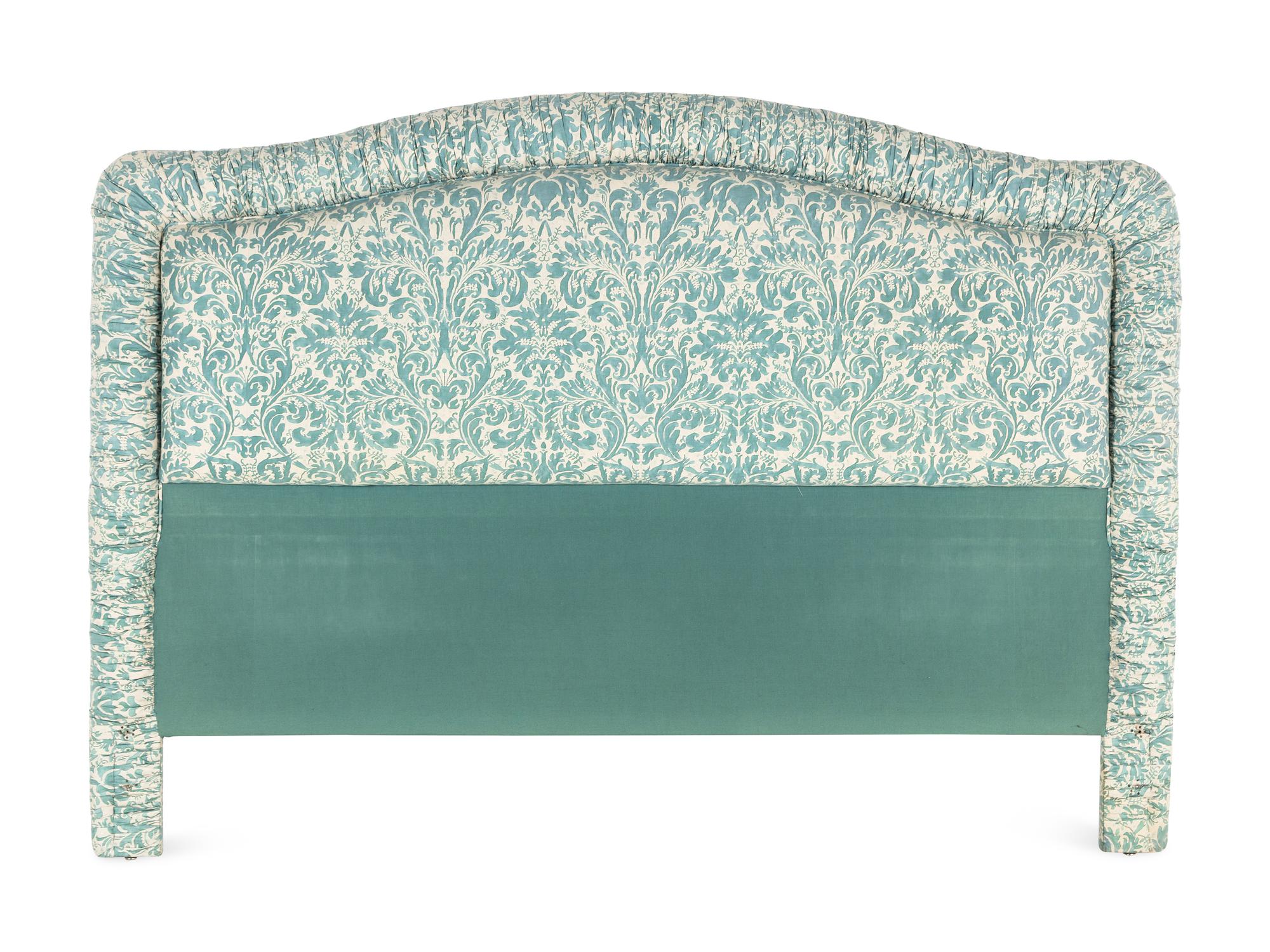 A Custom Headboard with Fortuny Upholstery