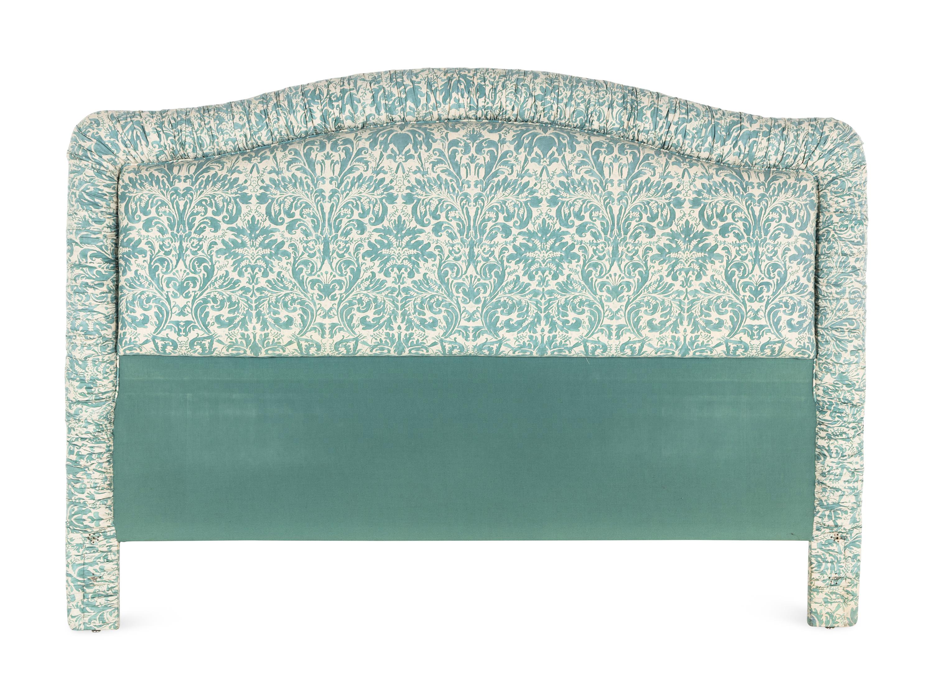 A Custom Headboard with Fortuny Upholstery