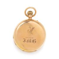 T. BOXELL, 18K YELLOW GOLD PERPETUAL CALENDAR, MOON PHASE, HALF QUARTER HOUR REPEATER OPEN FACE POCKET WATCH