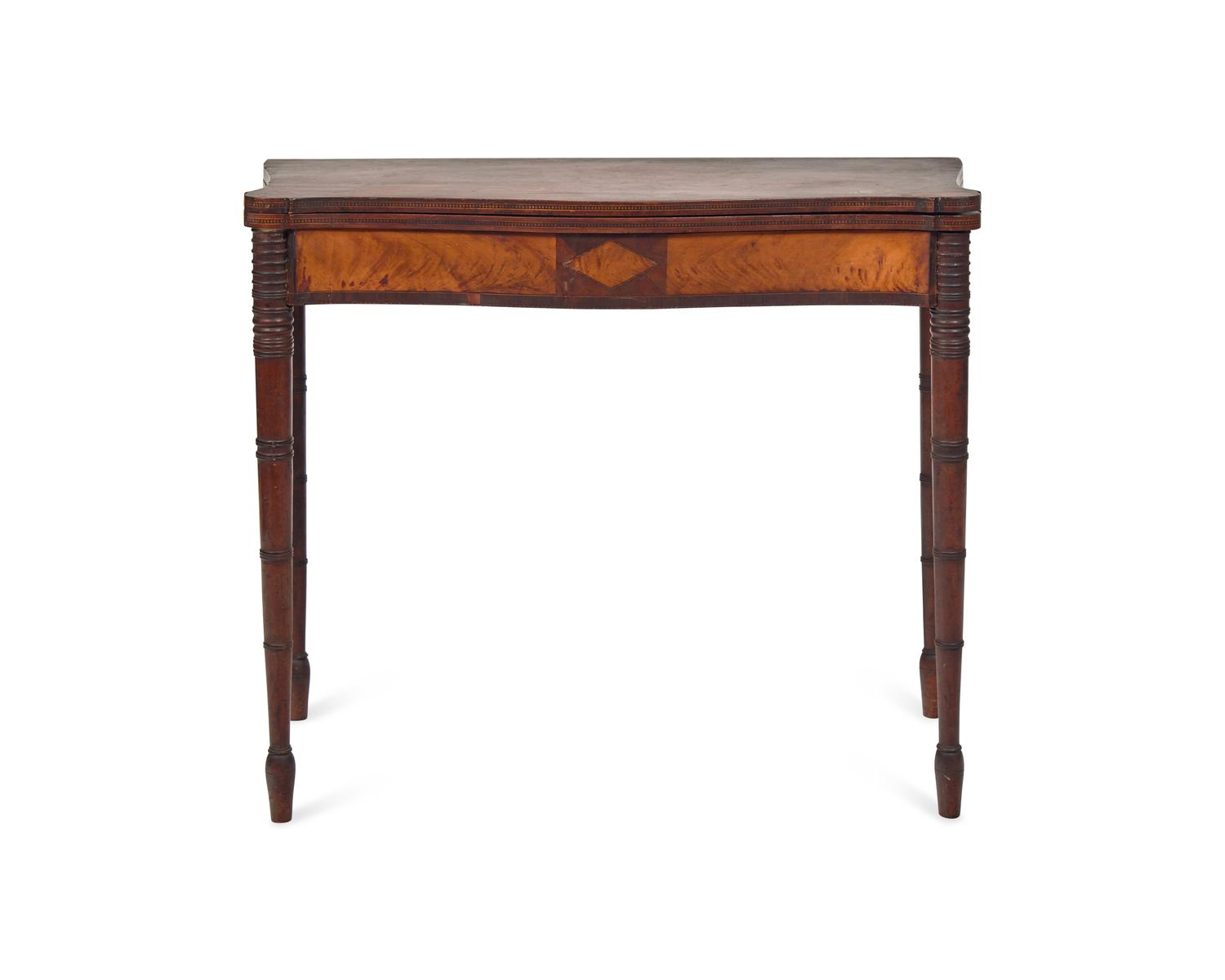 A Federal Inlaid Mahogany Card Table