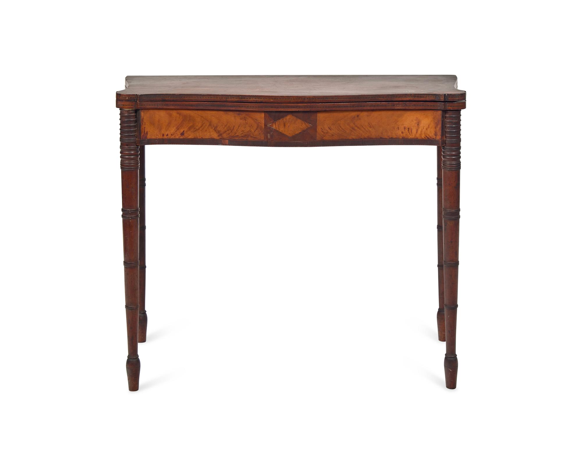 A Federal Inlaid Mahogany Card Table